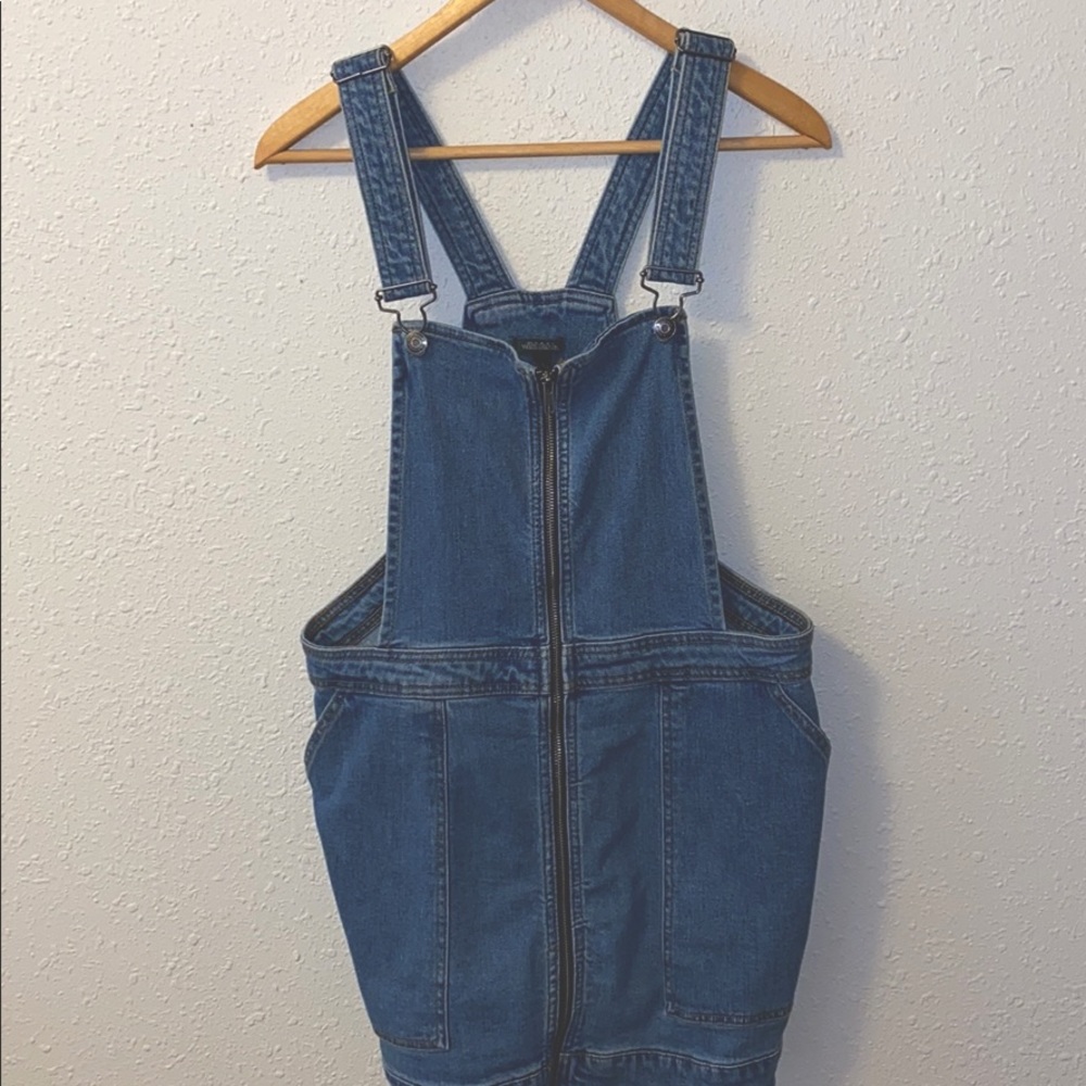 Denim overall skirt